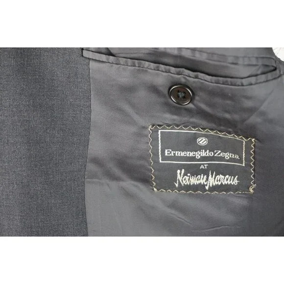 Ermenegildo Zegna Solid Gray 100% Wool Sport Coat Jacket Sz 42R